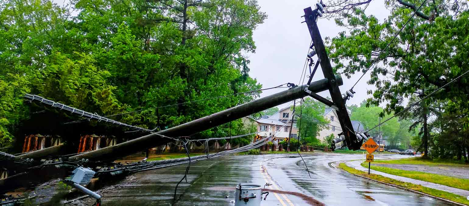 Downed transformer and electrical pole